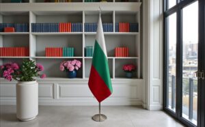 drapeau bulgarie avec pied
