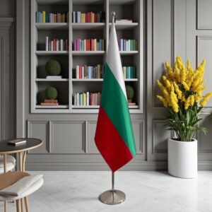 drapeau bulgarie avec pied
