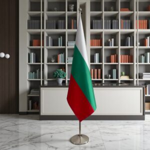 drapeau bulgarie avec pied
