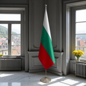 drapeau bulgarie avec pied