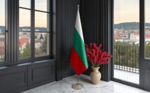 drapeau bulgarie avec pied