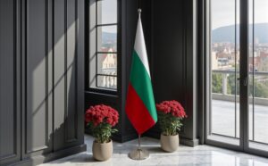 drapeau bulgarie avec pied