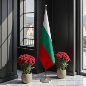 drapeau bulgarie avec pied