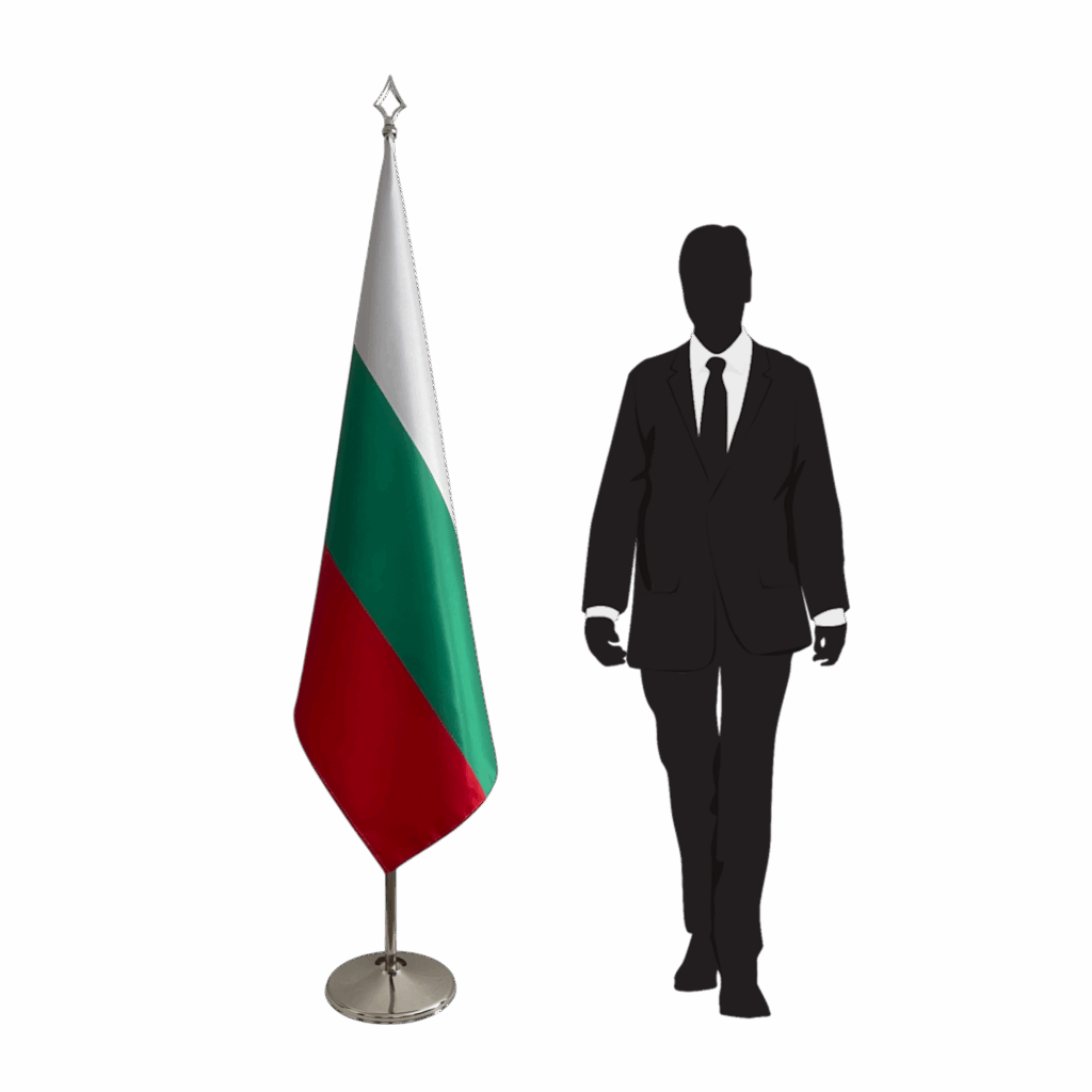 Bannière bulgarie sur socle en marbre de cérémonie