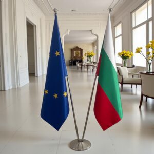 drapeau bulgarie sur socle