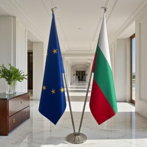 drapeau bulgarie sur socle