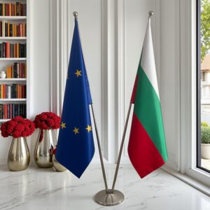 drapeau bulgarie sur socle