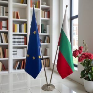 drapeau bulgarie sur socle