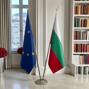 drapeau bulgarie sur socle