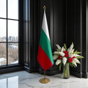 drapeau bulgarie avec mât