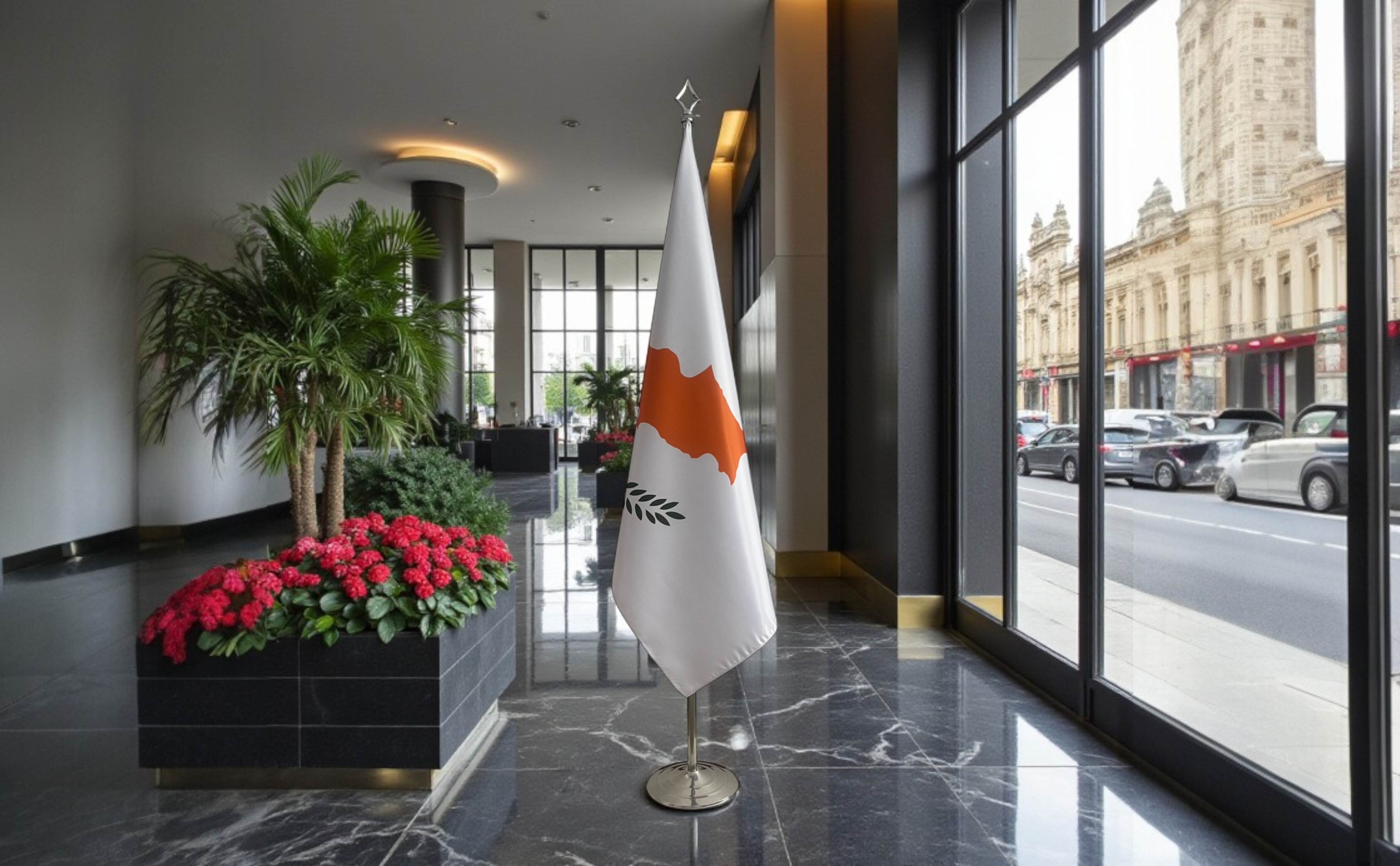 drapeau Chypre sur hampe