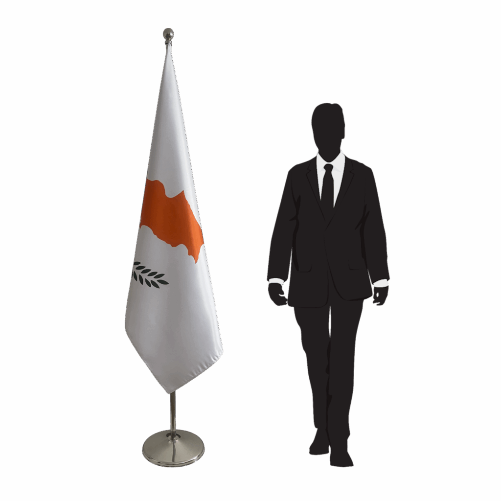 drapeau chypre sur pied