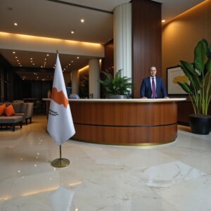 Bannière Chypre diplomatic en bois stable