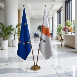 Drapeau Chypre pour socle en marbre professionnel