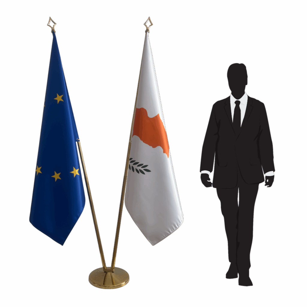 drapeau chypre sur pied