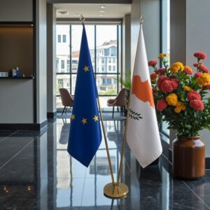 drapeau Chypre et UE pour mâts