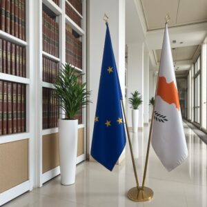 drapeau Chypre et UE pour mâts