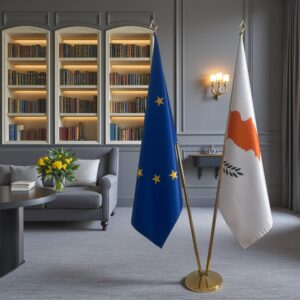 drapeau Chypre et UE pour mâts