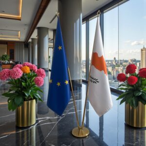 drapeau Chypre et UE pour mâts