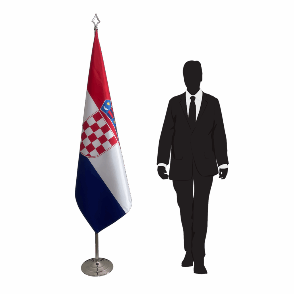 Bannière croatie sur socle en marbre de qualité