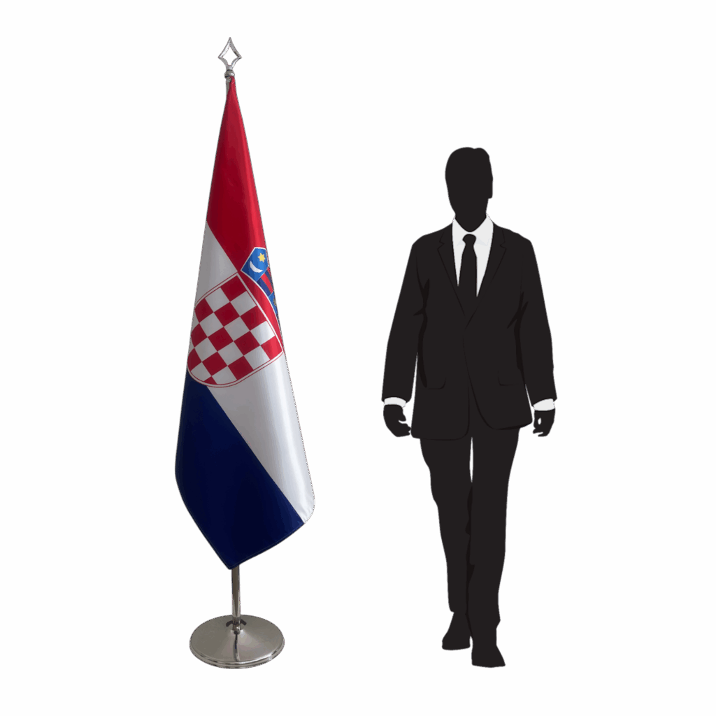 Drapeau croatie sur socle en marbre de protocole