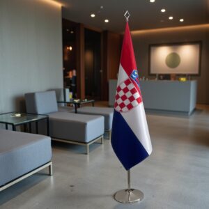 Drapeau croatie sur socle en marbre professionnel