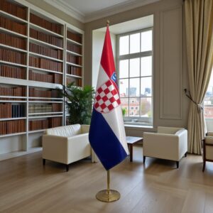 pied socle drapeau Croatie avec Croatie avec socle en granit de bureau
