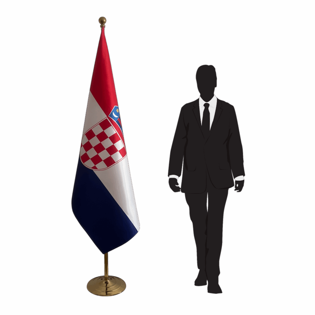 Drapeau croatie sur socle en marbre élégant