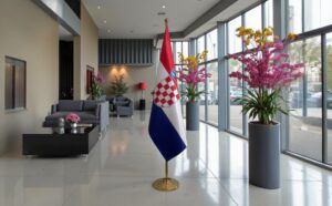 Pavillon Croatie avec socle en marbre haut de gamme