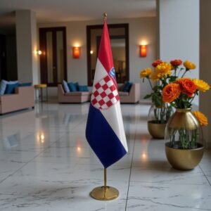 Bannière Croatie avec socle en marbre de cérémonie