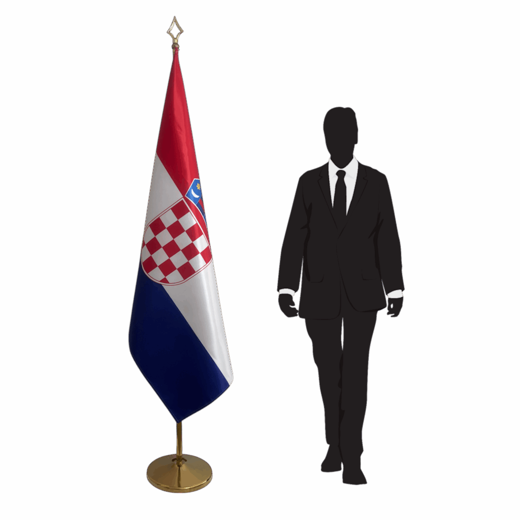 Drapeau croatie sur socle en marbre stable