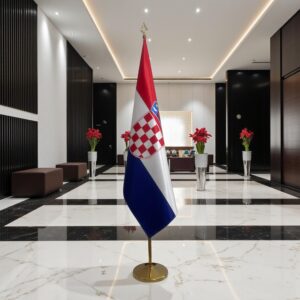 Drapeau Croatie pour socle en bois représentatif