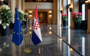 Drapeau Croatie pour socle en bois design