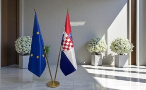 Drapeau Croatie pour socle en bois haut de gamme