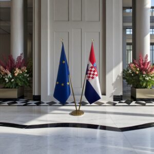 Drapeau Croatie pour socle en marbre moderne