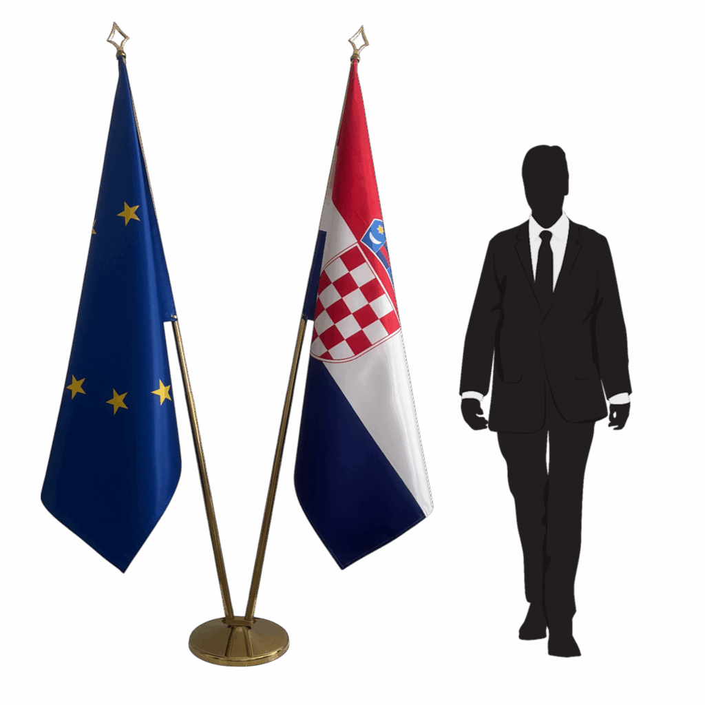 Pavillon croatie sur socle en marbre de prestige