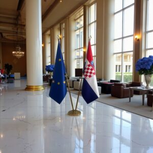 Bannière Croatie pour socle en marbre de cérémonie