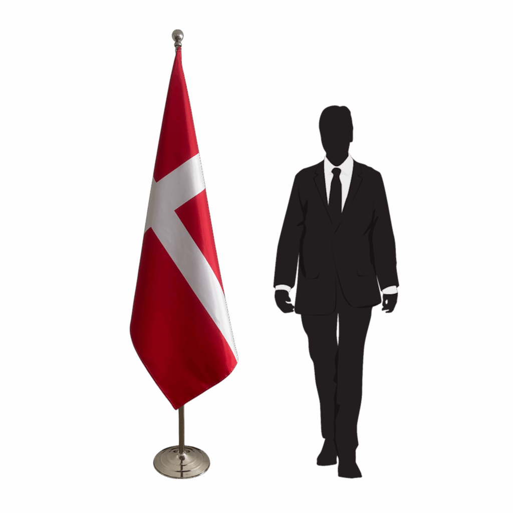 Drapeau danemark sur socle en marbre robuste