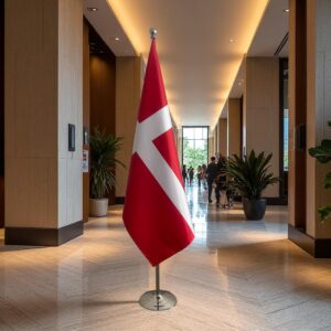 Bannière Danemark pour socle en inox lourd