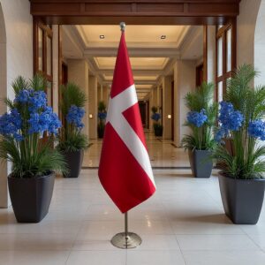 Drapeau Danemark pour socle en inox institutionnel