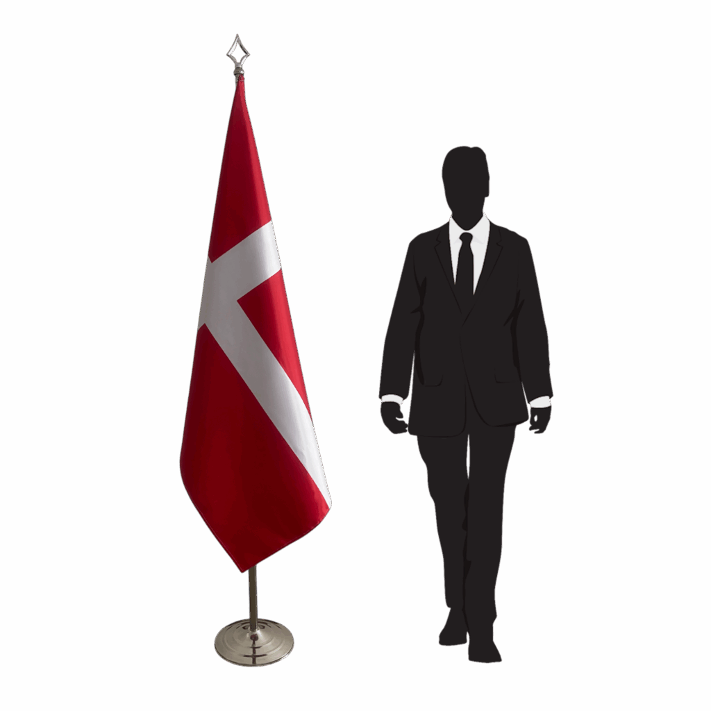 Bannière danemark sur socle en marbre de qualité