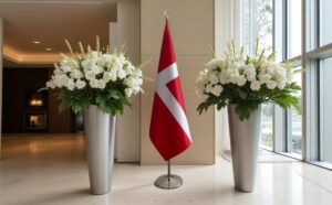 drapeau Danemark sur hampe