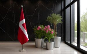 drapeau Danemark sur hampe