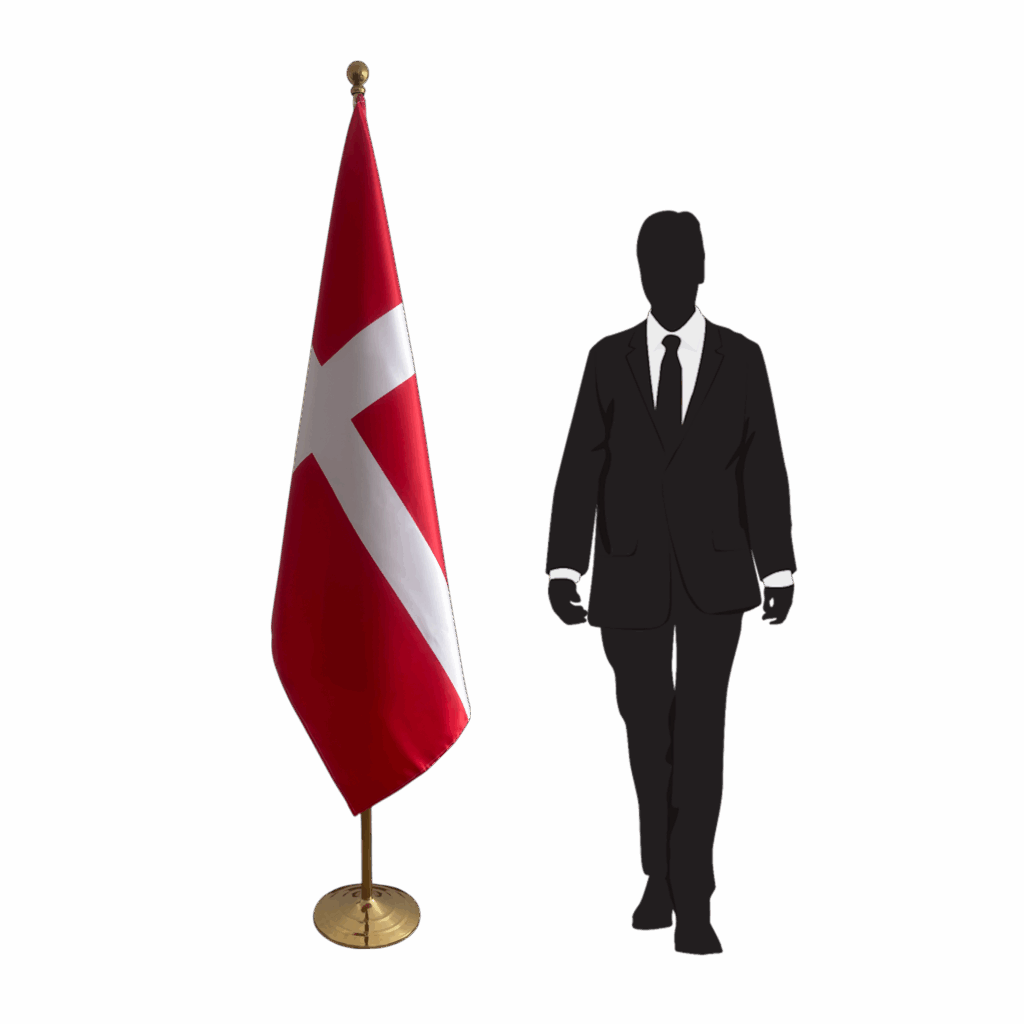 Drapeau danemark sur socle en marbre élégant