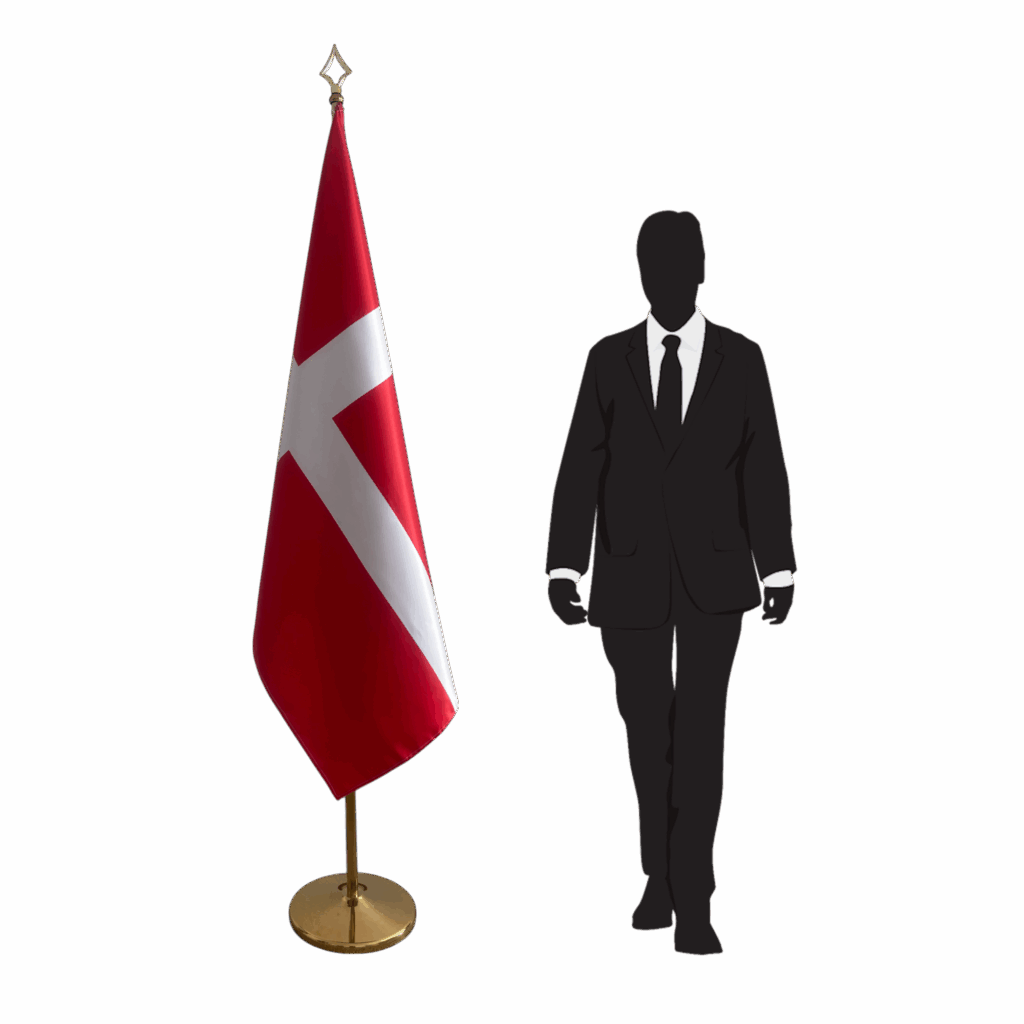 Drapeau danemark sur socle en marbre stable