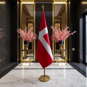 Drapeau Danemark pour socle en marbre élégant