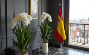 drapeau espagne sur socle