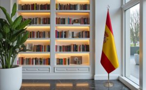 drapeau espagne sur socle