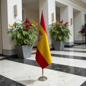 drapeau espagne sur socle