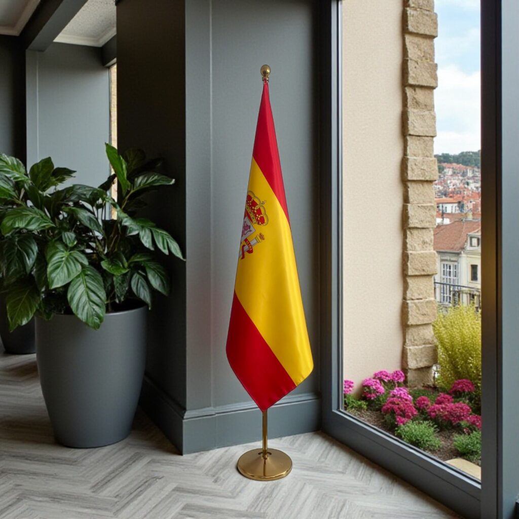 Pavillon espagne sur socle en inox stable